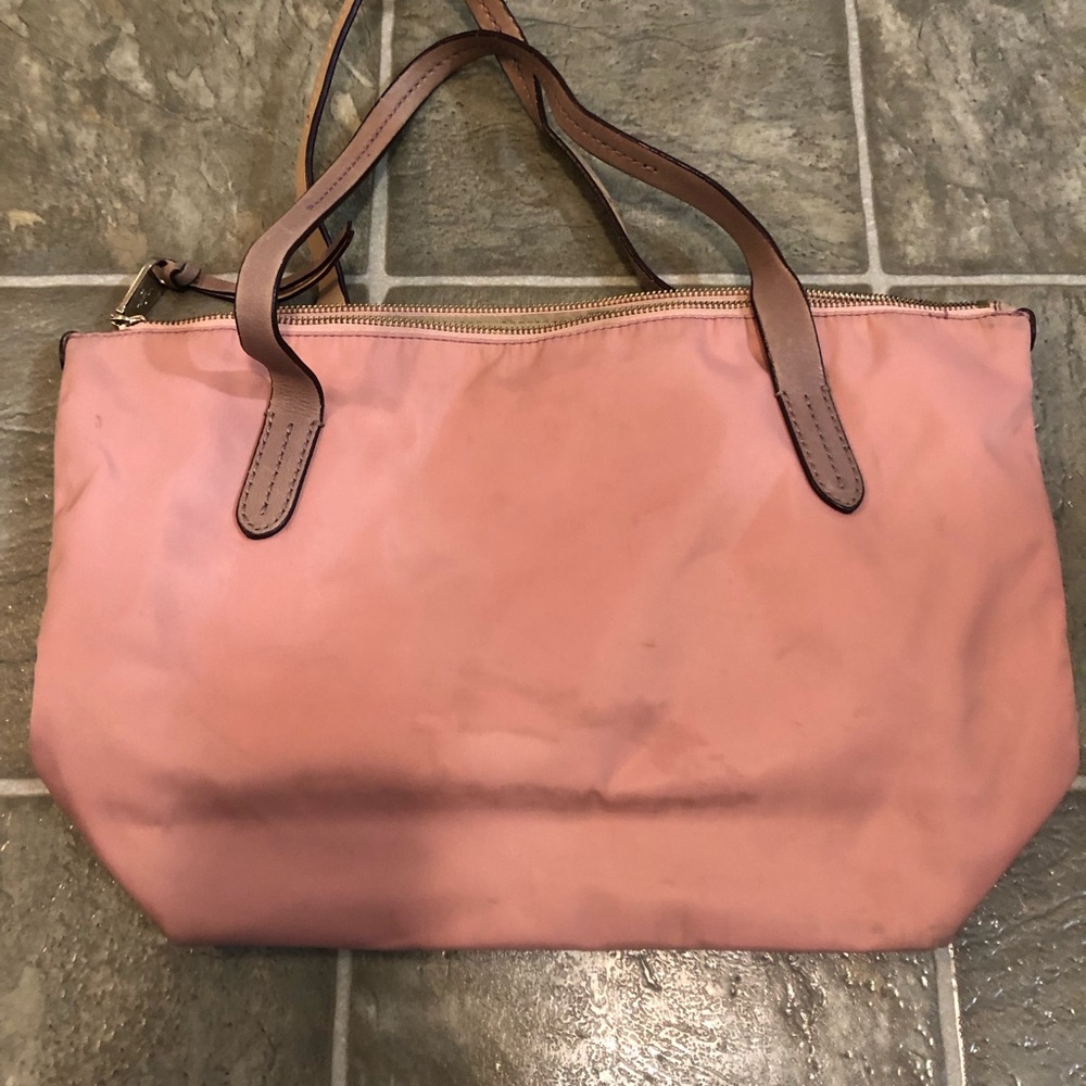 Vintage Cole Haan Pink Bag with Brown Handles